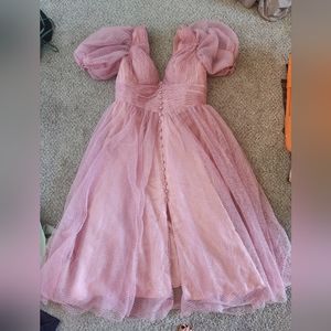 Dusty rose pink tulle dress